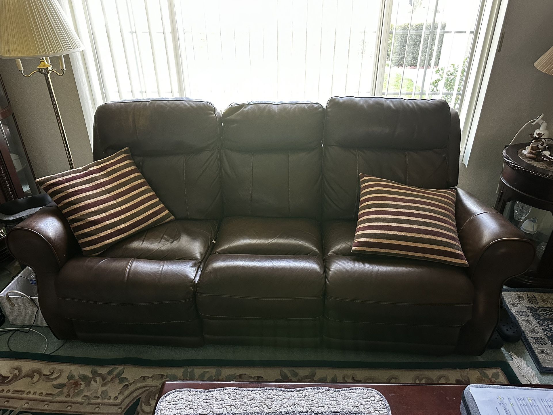 3-seat Leather Couch Recliner