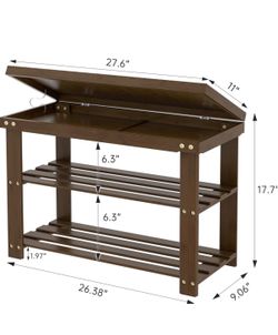 USED SHOE RACK IN WALNUT COLOR $30 Dlls ..in great condition..FIRM