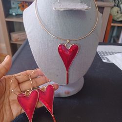 Heart Pendant Necklace Set 