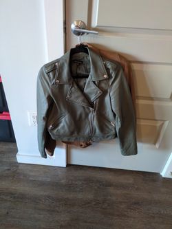 Olive Green Pleather Jacket 