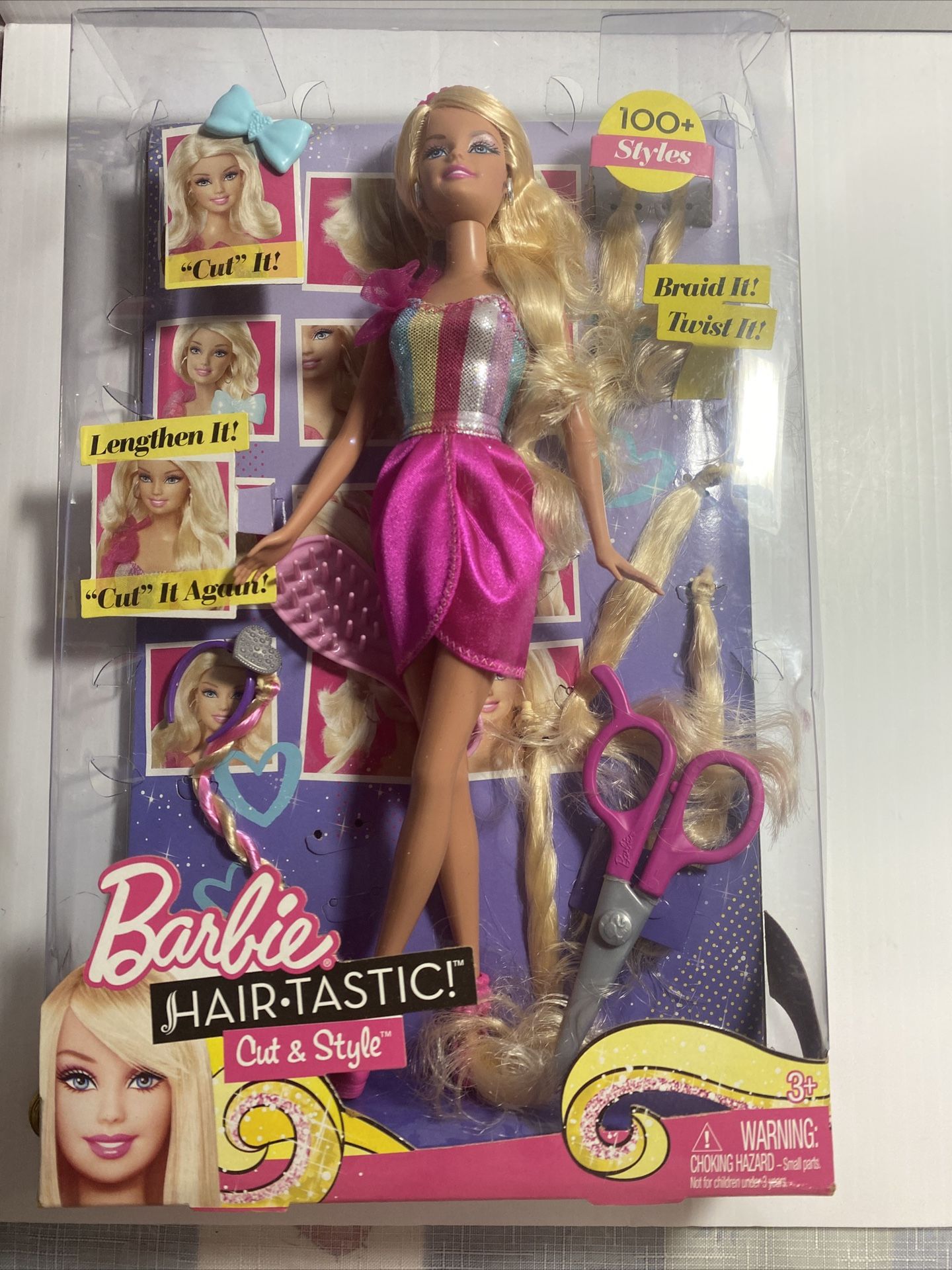 Hairtastic Cut & Style Blonde 2012 Barbie Doll  W3910 Never  Removed From Box