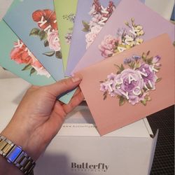 Thank You Floral Thick Cards BNIB "As Is"