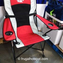 NCAA Washington State Cougars football Elite Camping Folding Chair Heavy Duty Steel Frame Collapsible Padded Arm Jarden Oversized High Back Chair WSU