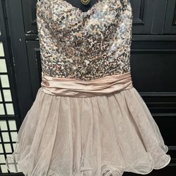 Pink Sequined Glittery Dress Size 3