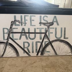 Large Hand Painted Canvas Art Vintage Vibe