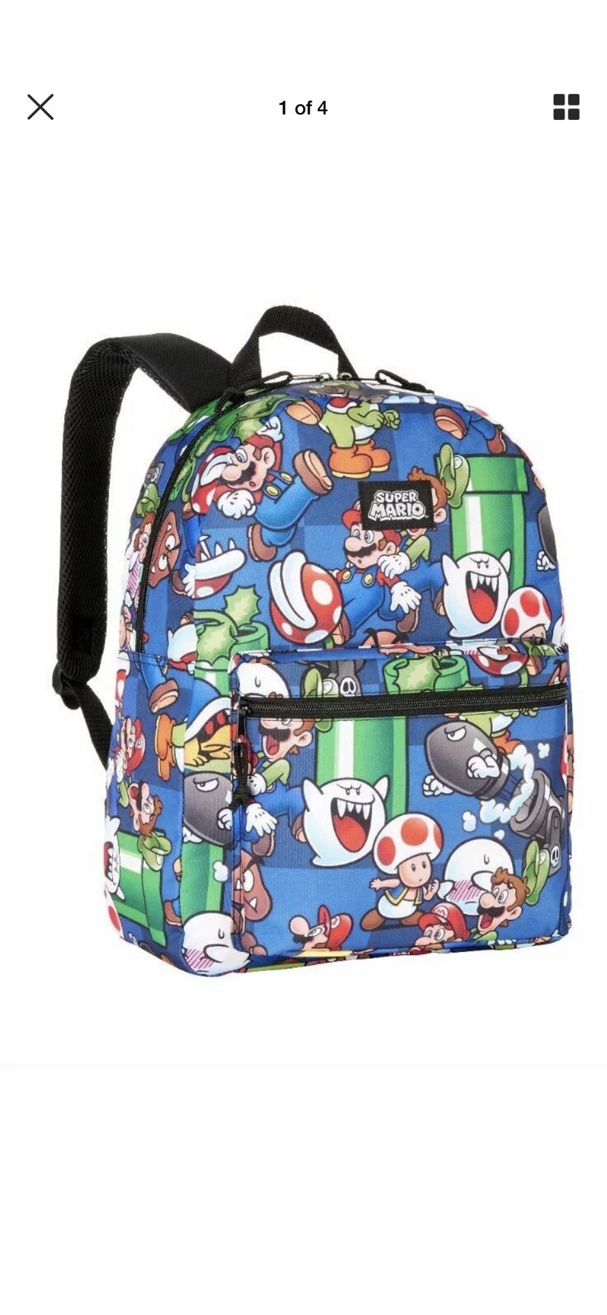 Super mario(Nintendo licensed) backpack 16”
