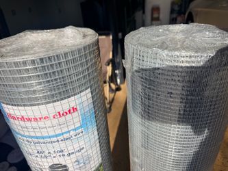 Rolls of gopher wire 4 feet by 100 feet $115 each in 1/2” or 1/4”