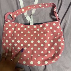 Pink And White Polka Dot Purse