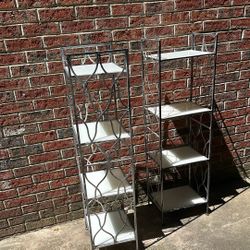 2 Glass Shelves Metal Shelves 