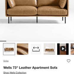 Mid Century Modern leather couch 
