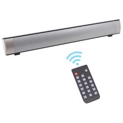 Home Theater Audio Sound Bar, Wired & Wireless Outdoor/Indoor Bluetooth Stereo Speaker with Remote Control, 2 X 5W Mini Sound bar Built-in Subwoofers
