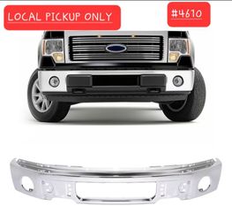 ➿️ Fit For 2009-2014 Ford F150 Chrome Steel Front Bumper Face Bar w/Fog Hole #4610