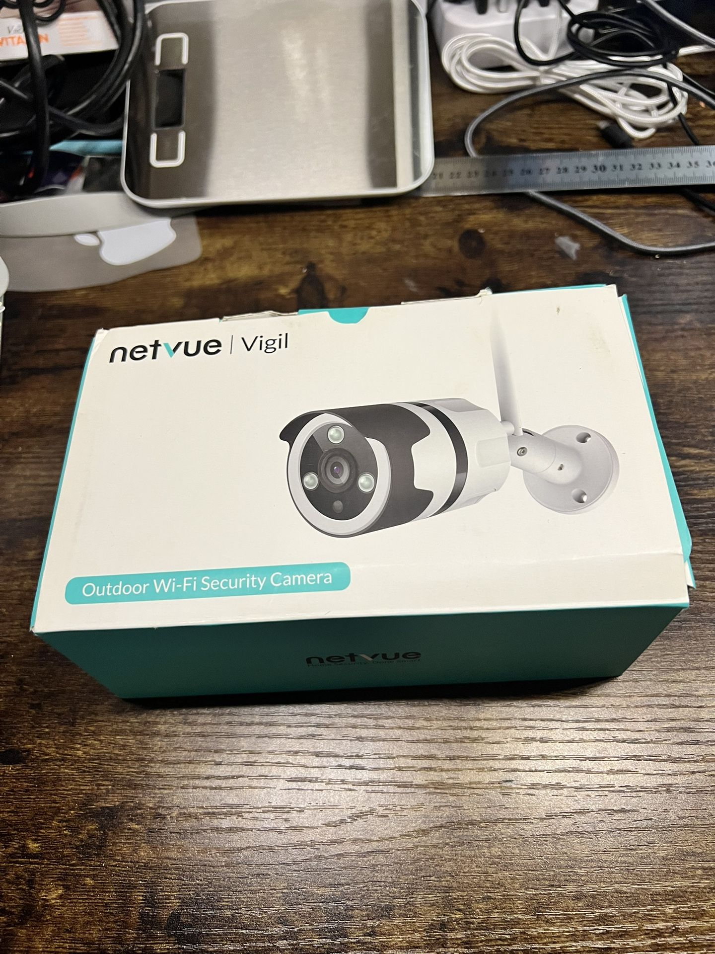 NETVUE Vigil Plus Outdoor Security Camera White, Wi-Fi 2-Way Audio, Night Vision Note: new opened box, box may have some damage