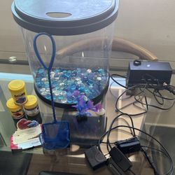 Betta Fish Tank Kit – Filter, Food, Accessories – $25