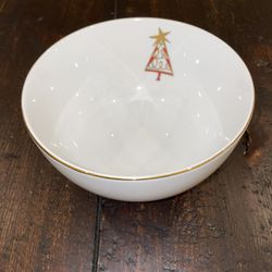 Pier 1 Christmas Tree Porcelain Bowl 