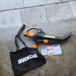 Worx WG509 12 Amp TRIVAC 3-in-1 Electric Leaf Blower with All Metal Mulching System

