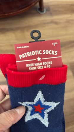 July 4th Patriotic Knee High Socks. 2 Pairs $5