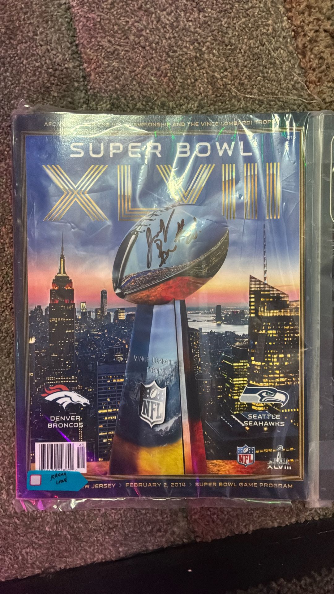Seattle Seahawks Super Bowl Signed Program