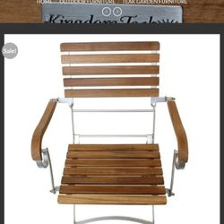 3 Teak Wood Patio Chairs