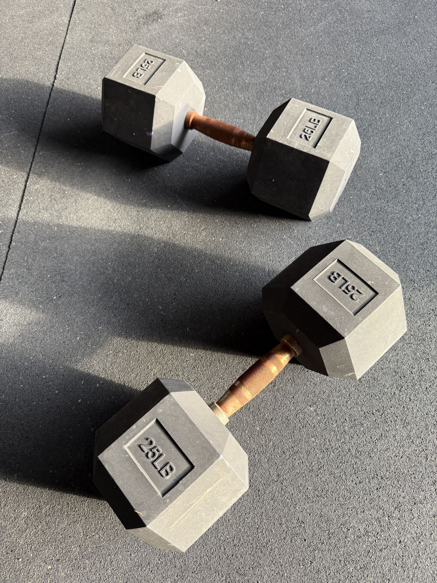 25lb Dumbbell Pair Rubber Hex