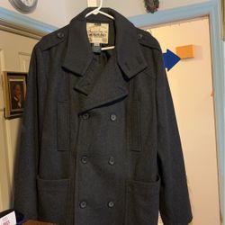 Mens American Wool Pea Coat Size XL