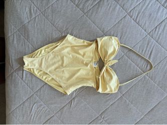 Yellow one piece bathing suit body suit
