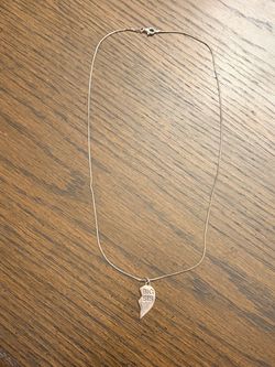 Sterling Silver Necklace with Big Sis Half Heart Pendant