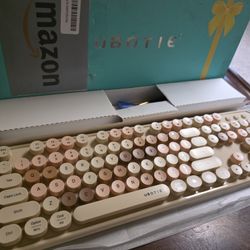 UBOTIE Colorful Computer Wireless Keyboards Mouse Combos