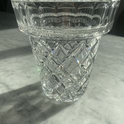 Marquis by Waterford Diamond & Arches Cut Clear Crystal Flower Pot Vase-5 1/4"