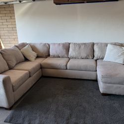 Beige Sectional Sofa Couch Sala 