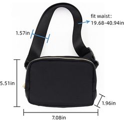Mini Nylon Waist pack with 4 Zipper Pockets Belt bag with Adjustable Strap