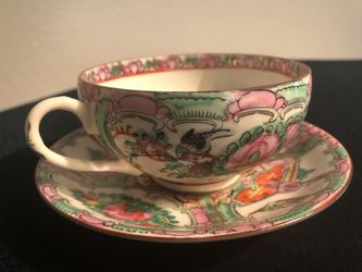 Vintage porcelain Geisha Teacup And Saucer 
