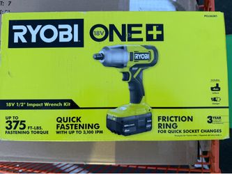 RYOBI ONE+ 18V 1/2” Impact Wrench Kit w/ 4.0Ah Battery & Charger - New