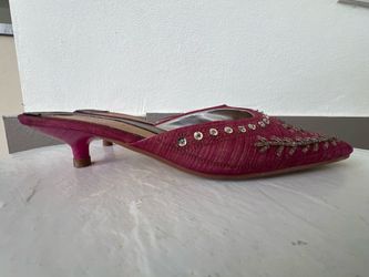 Embellished Kitten Heel Mules with beading and sequins Size 38