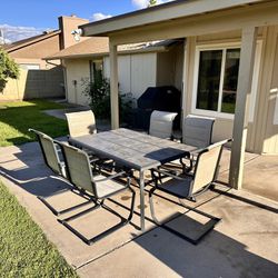 Large Patio table With 6 Chairs 