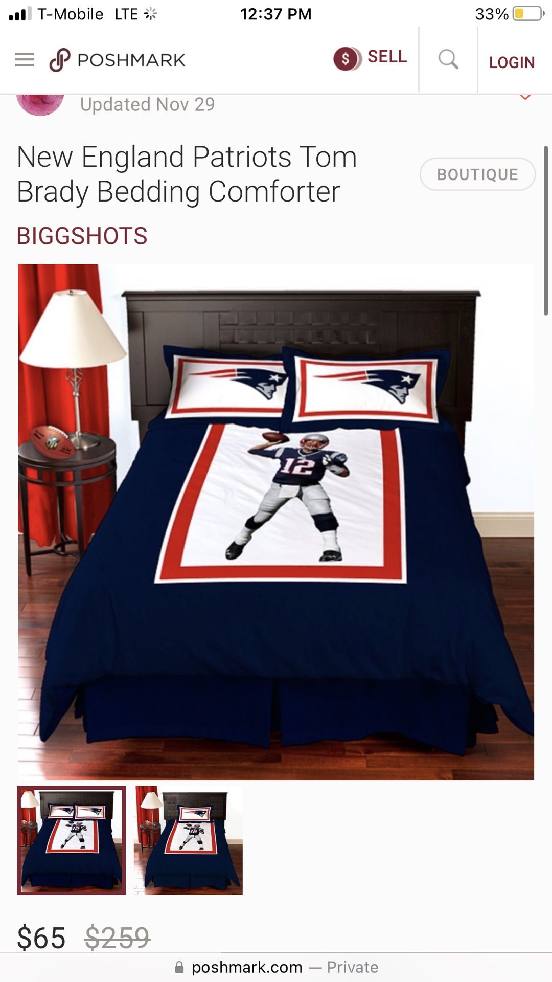 New England Patriots Tom Brady Bedding Comforter Size Twin