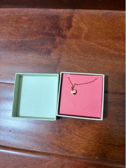 Ted Baker London Rose Gold Tone Heart Pendant Necklace T Logo Charm Gift Box