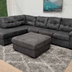 Free Delivery Today. Grey Ashley furniture Sectional Couch . Cleaned With No Stains . Nice 