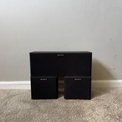 Sony Home Theater Center Speaker and 2 Surround Speakers