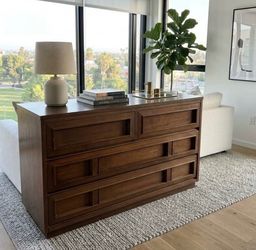 Mid-Century Modern Lowboy Dresser – Linear by Glenn of California – 4 Drawer Wood Dresser