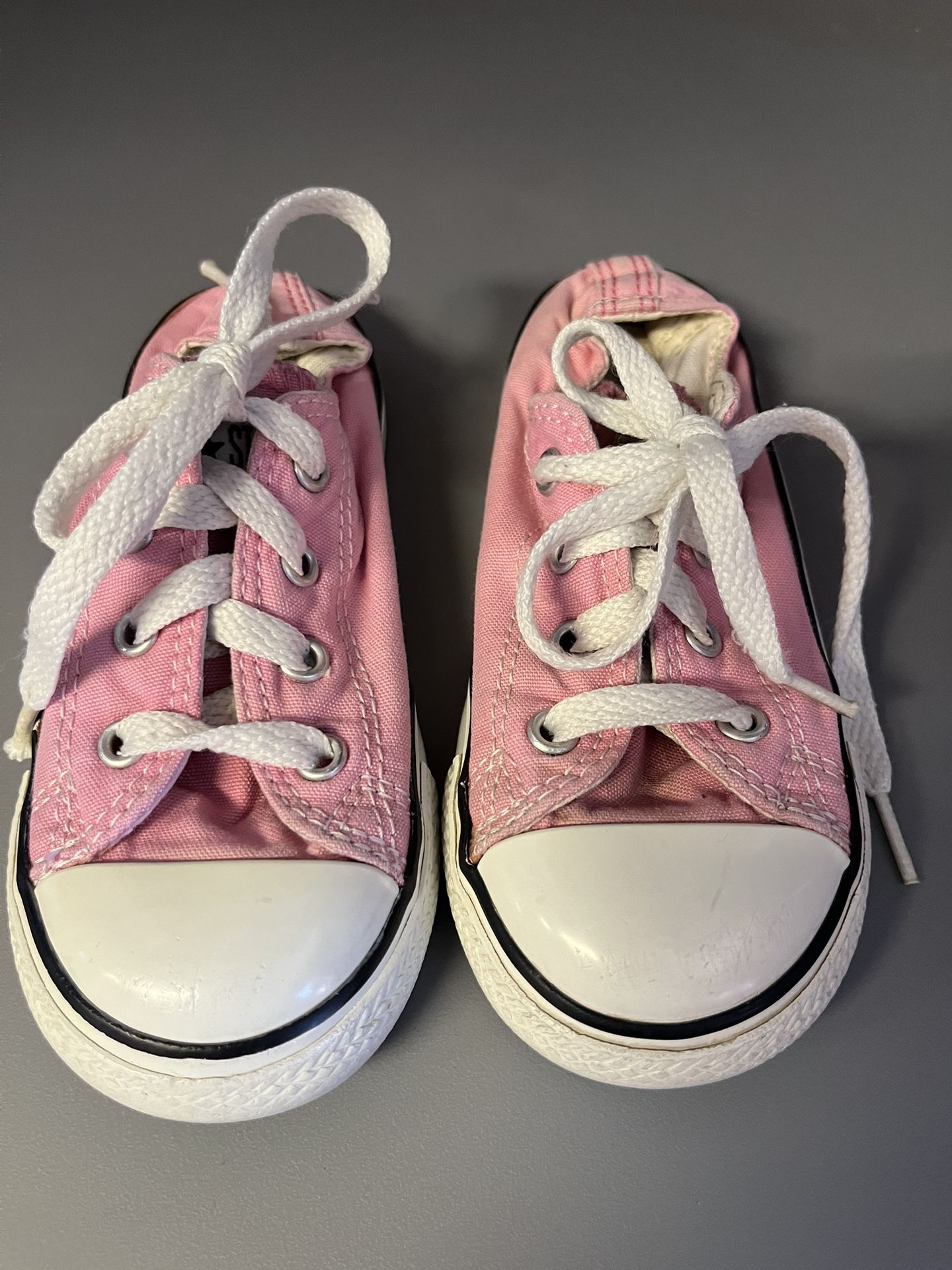 Girls Pink Converse Shoes Size 8