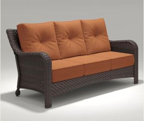 Outdoor Wicker Sofa with Cushions