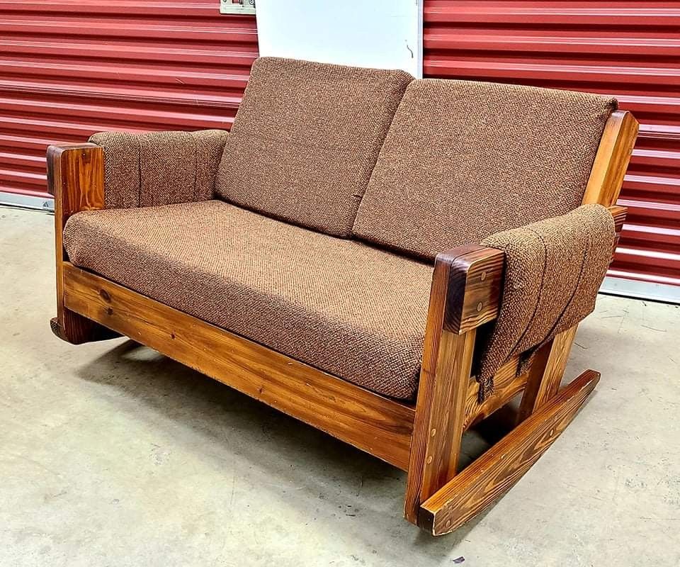 Real Wood Rocking Bench