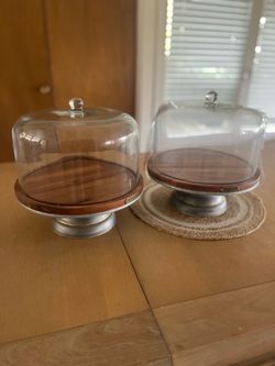 Hearth & Hand Magnolia Glass Cloche Cake Stands (Set of 2)