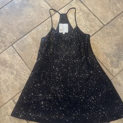 A-line mini black sequined dress size 4