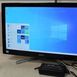 24" Sony All In One Desktop PC Intel CPU 8 GB RAM 500 GB SSD Webcam 1080P LCD Wi-Fi & Bluetooth Wireless Windows 11 