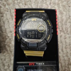 Timex UFC 24 Hour Chronograph Watch 5M53600 Yellow Band