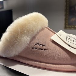 Rosa Wool Ugg Slipper Cow Suede Upper Scuff