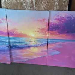 Pink Beach Canvas Art