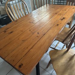 Handmade Wooden Dining Table With Chairs 